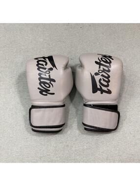 Fairtex Leather Muay Thai Boxing Gloves 12oz Gray Black Training Sparring MMA